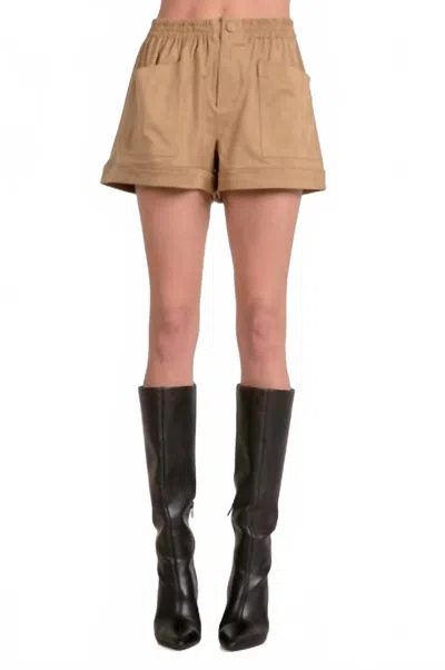 Elan Suede Shorts In Sand In Brown