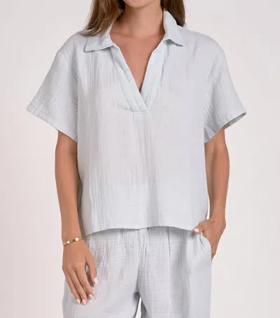Elan Summer Breeze Top In Light Blue In Gray