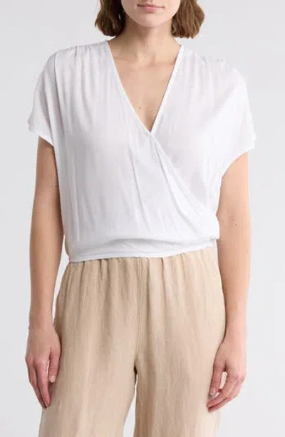 Elan Surplice Neck Cover-up Crop Top