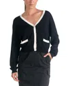 Elan Accent Trimmed Cardigan In Black / White