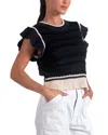 Elan Crewneck Cap Sleeve Sweater