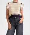 Elan Crewneck Cap Sleeve Sweater In White