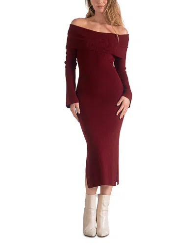 Elan Sweater Dress In Maroon