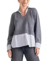 Elan Long Sleeve Sweater Shirt Combo In Grey In Gray