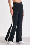 Elan Sweater Knit Track Pants In Black/white In Multi