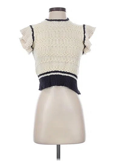 Pre-owned Elan Sweater Vest In Ivory
