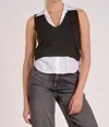 Elan Sweater Vest Tank Top In Black