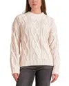 Elan Cable Knit Crewneck Sweater In White