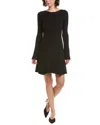 Elan Ribbed Knit Mini Dress In Black