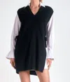 Elan Dress Sweater Shirt In Black In Black