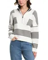 Elan Half Zip Collared Sweater In Heather Grey In Gray