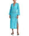 Elan Swim Cover-up Kaftan In Turquoise