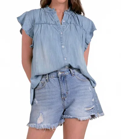 Elan Swing Short Sleeve Top In Blue