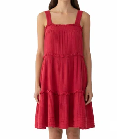 Elan Swing Tank Dress In Red In Pink