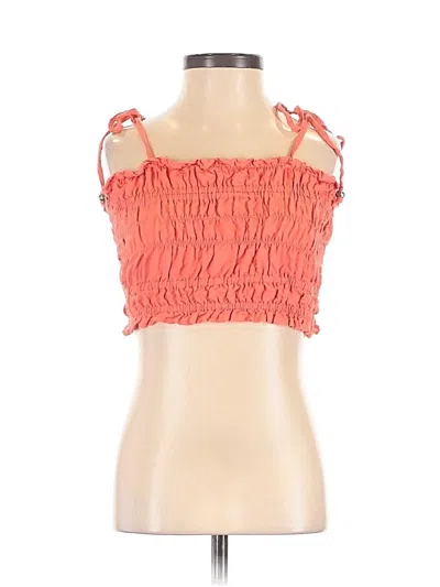 Pre-owned Elan Tank Top Orange Strapless Neckline Tops
