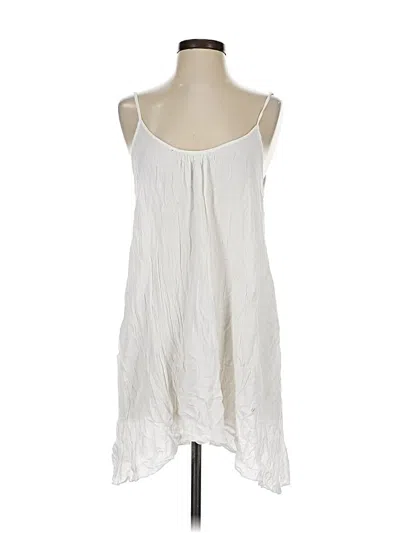 Pre-owned Elan Tank Top White Halter Neckline Tops