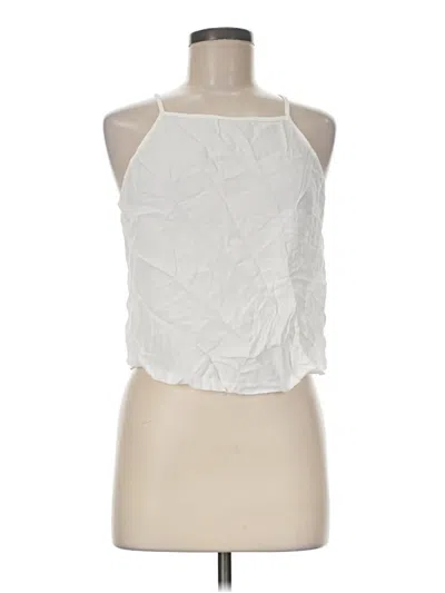 Pre-owned Elan Tank Top White Halter Neckline Tops
