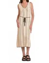 Elan Tasmin Sleeveless Midi Dress In Natural Black Border In Brown