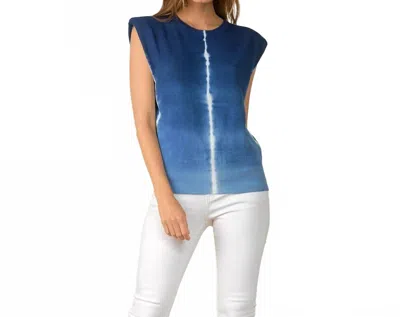 Elan Tate Sleeveless Sweater In Blue Tie-dye