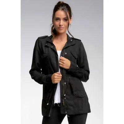 Elan Tencel Jacket In Black In Burgundy
