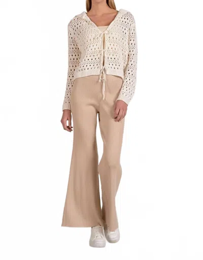 Elan Tessa Cardigan Top In Beige In Neutral