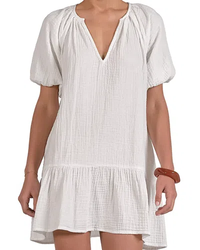 Elan Textured Dress Swim Cover-up In White