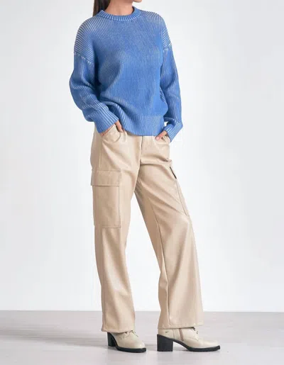 Elan The Kendra Sweater In Light Blue And White In Multi