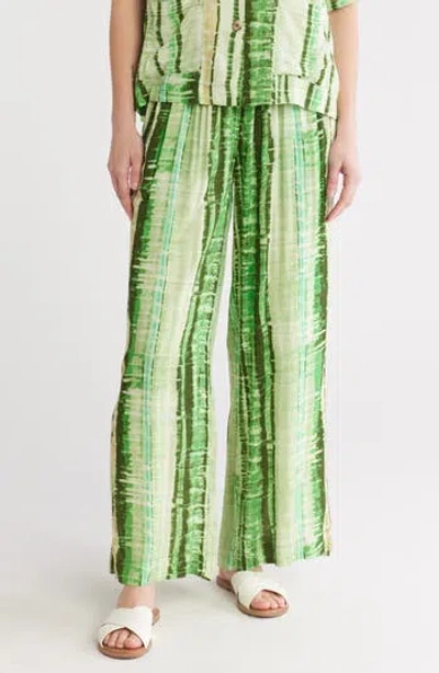 Elan Tie Dye Cover-up Pants In Green Antigua Print