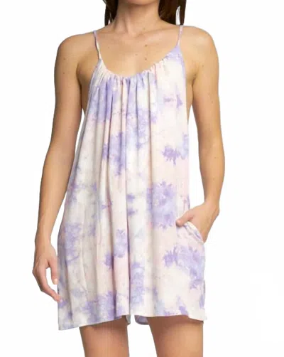 Elan Tie Dye Racerback Romper In Purple