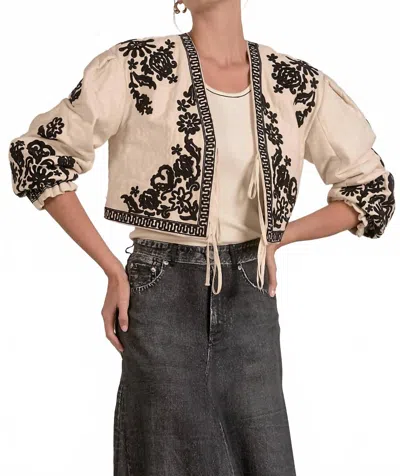 Elan Tie Front Boho Jacket In Natural In Neutral