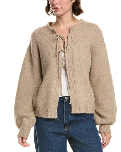 Elan Tie-front Cardigan In Brown