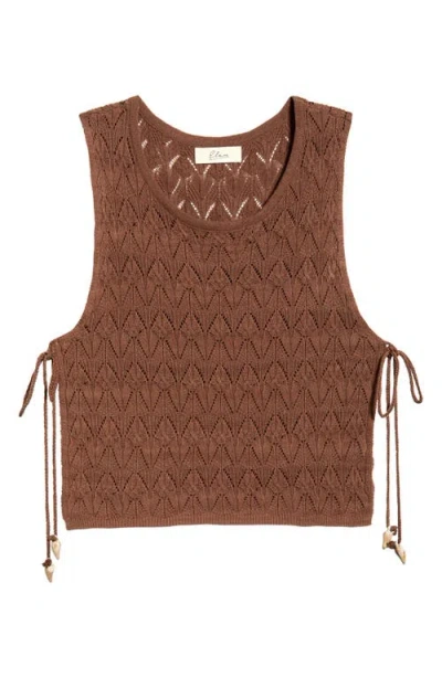 Elan Tie Side Crop Cover-up Top In Brown