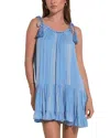 Shop Elan Tie Strap Mini Swim Cover-up Dress In Blue Lilac Stripe