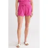 Elan Tie Waist Cover-up Shorts In Hot Pink