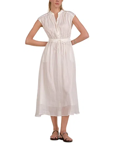 Elan Tie Waist Midi Dress In White