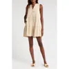 Elan Tiered Cotton Blend Cover-up Dress In Sand