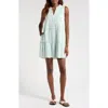 Elan Tiered Cotton Blend Cover-up Dress In Teal Light