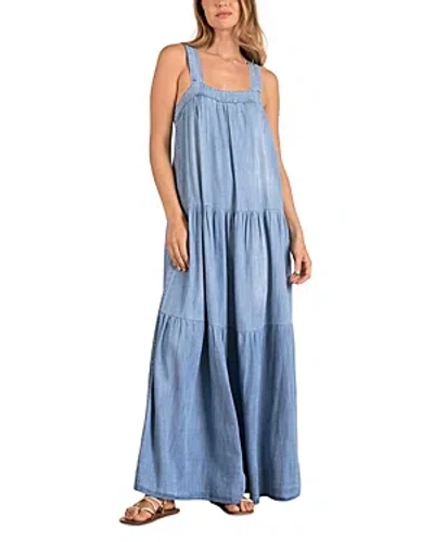 Elan Tiered Maxi Dress In Light Blue