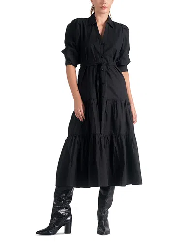 Elan Tiered Midi Dress In Black