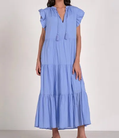 Elan Tiered Ruffle Dress In Blue