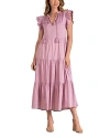 Elan Tiered Ruffled Dress In Lilac