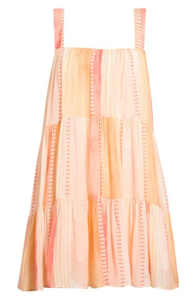 Elan Tiered Trapeze Cover-up Dress In Multi