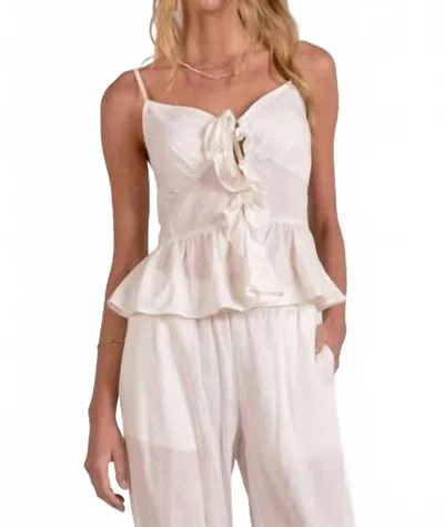 Elan Tila Peplum Top In White