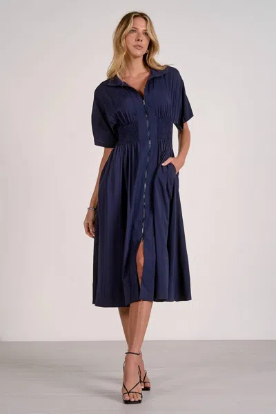 Elan Timeless Elegance Midi Dress In Navy In Blue