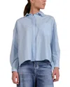 Elan Collared Top In Light Blue In Blue