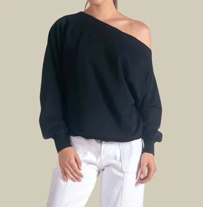Elan Top Ls Off Shoulder In Black