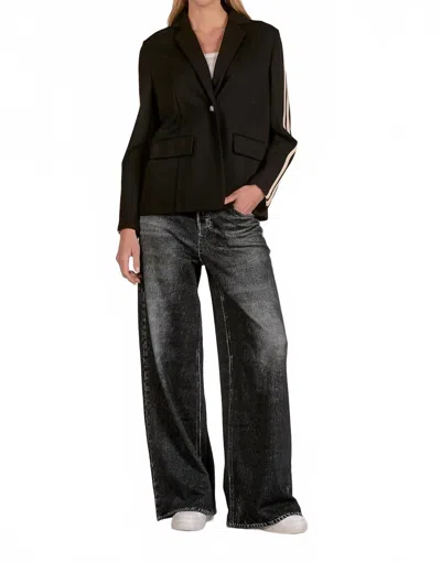 Elan Track Blazer Jacket In Black