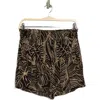 Elan Tropic Cover-up Shorts In Black Natural Tropic