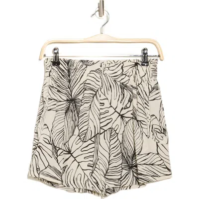 Elan Tropic Cover-up Shorts In Natural Black Tropic