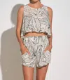 Elan Luna Tank In Natural Black Tropic In Multi